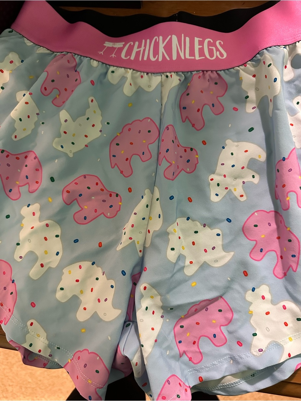 Women’s Chicknlegs Animal Crackers 4” split short.